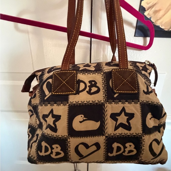 Dooney & Bourke Handbags - Dooney & Bourke Black and Tan Shoulder Bag